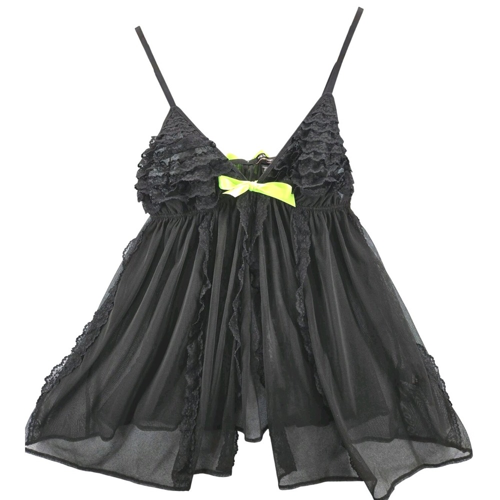 Victoria's Secret Sexy Little Things Babydoll Ruffle Open Front Nightie Size L